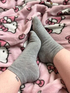 Gray Cotton ankle socks